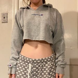 cropped champion hoodie